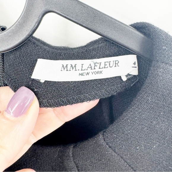 ✅ M.M. LAFLEUR BLACK CREW NECK SHEATH DRESS SIZE 4 - Picture 3 of 7